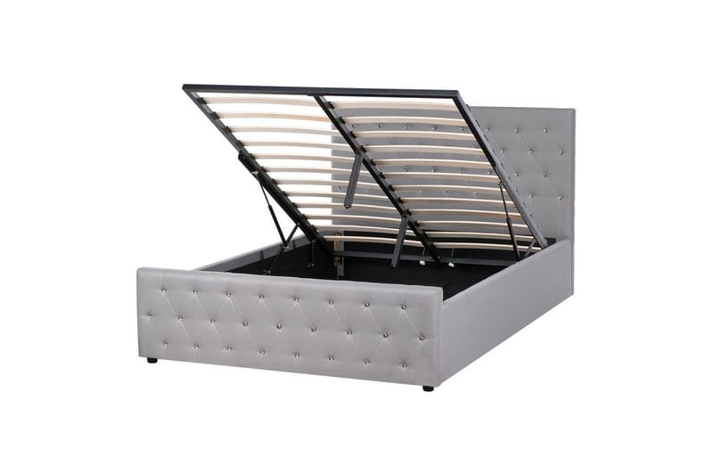 Sänky säilytystilalla Amiens - Harmaa, 140x200 cm - Huonekalut - Sänky - Sänkykehikot & sängynrungot