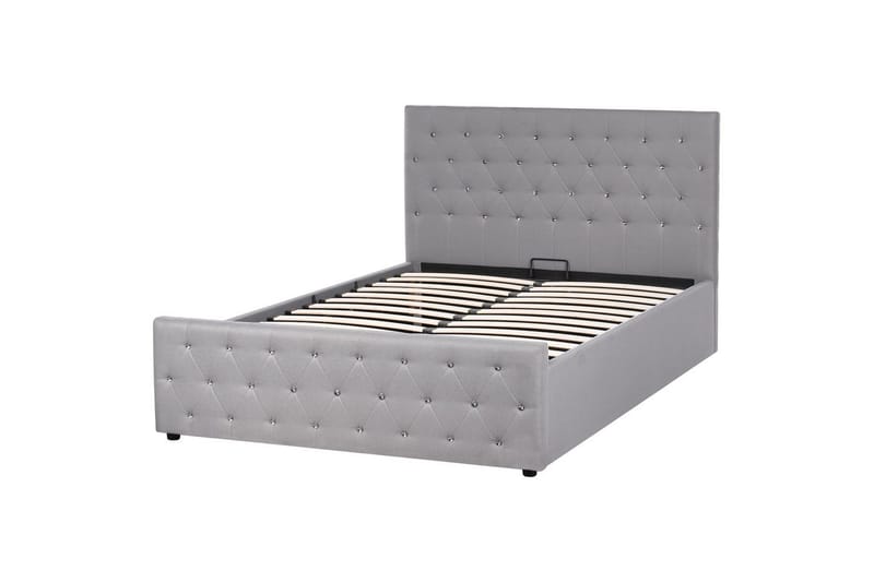 Sänky säilytystilalla Amiens - Harmaa, 140x200 cm - Huonekalut - Sänky - Sänkykehikot & sängynrungot