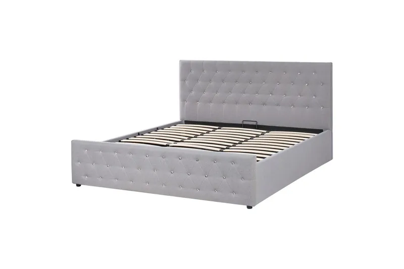 Sänky säilytystilalla Amiens - Harmaa, 180x200 cm - Huonekalut - Sänky - Sänkykehikot & sängynrungot