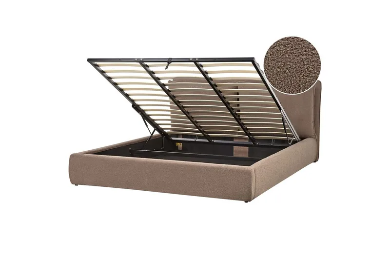 Sänky säilytystilalla Bajonna - Hiekanruskea, 180x200 cm - Huonekalut - Sänky - Sänkykehikot & sängynrungot