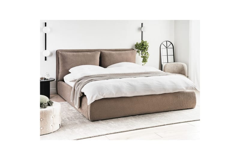 Sänky säilytystilalla Bajonna - Hiekanruskea, 180x200 cm - Huonekalut - Sänky - Sänkykehikot & sängynrungot