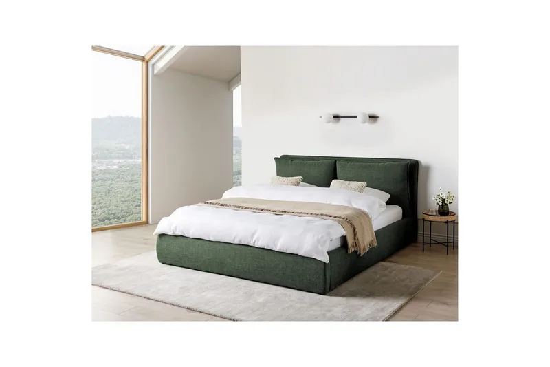 Sänky säilytystilalla Bajonna - Vihreä, 180x200 cm - Huonekalut - Sänky - Sänkykehikot & sängynrungot