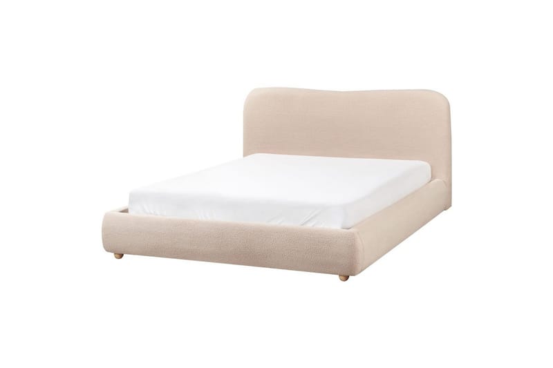 Sänky säilytystilalla Blagnac - Beige/bouclé, Beige/Bouclé, 160x200 cm - Huonekalut - Sänky - Sänkykehikot & sängynrungot