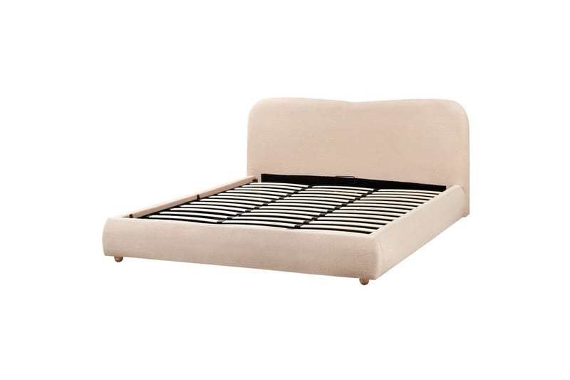 Sänky säilytystilalla Blagnac - Beige/bouclé, Beige/Bouclé, 180x200 cm - Huonekalut - Sänky - Sänkykehikot & sängynrungot