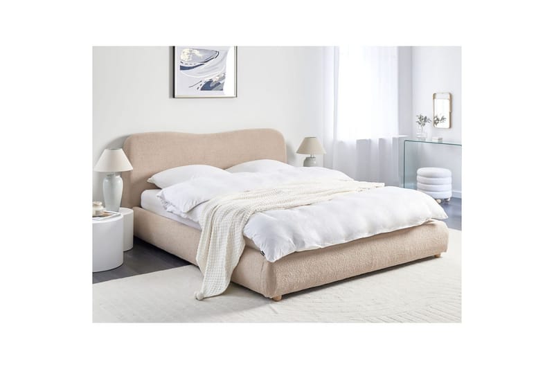 Sänky säilytystilalla Blagnac - Beige/bouclé, Beige/Bouclé, 180x200 cm - Huonekalut - Sänky - Sänkykehikot & sängynrungot