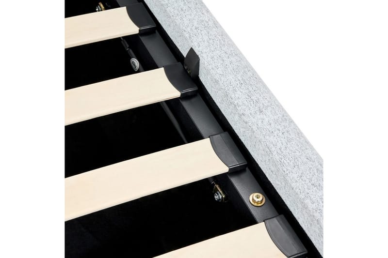 Sänky säilytystilalla Blagnac - Harmaa/Polyesteri, Harmaa/polyesteri, 180x200 cm - Huonekalut - Sänky - Sänkykehikot & sängynrungot