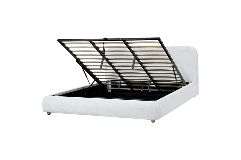 Sänky säilytystilalla Blagnac - Harmaa/Polyesteri, Harmaa/polyesteri, 180x200 cm - Huonekalut - Sänky - Sänkykehikot & sängynrungot