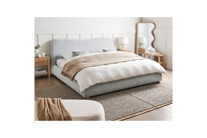 Sänky säilytystilalla Blagnac - Harmaa/Polyesteri, Harmaa/polyesteri, 180x200 cm - Huonekalut - Sänky - Sänkykehikot & sängynrungot