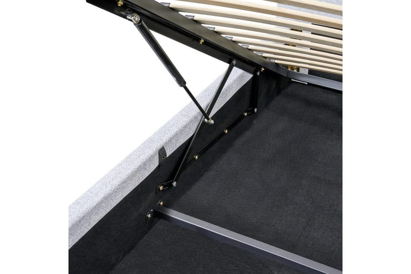 Sänky säilytystilalla Blagnac - Harmaa/Polyesteri, Harmaa/polyesteri, 180x200 cm - Huonekalut - Sänky - Sänkykehikot & sängynrungot