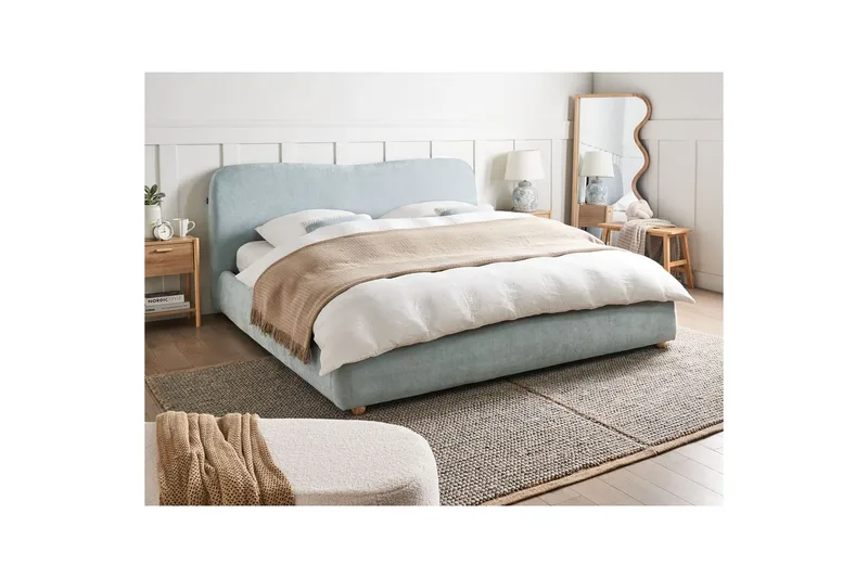 Sänky säilytystilalla Blagnac - Sininen/polyesteri, 180x200 cm - Huonekalut - Sänky - Sänkykehikot & sängynrungot