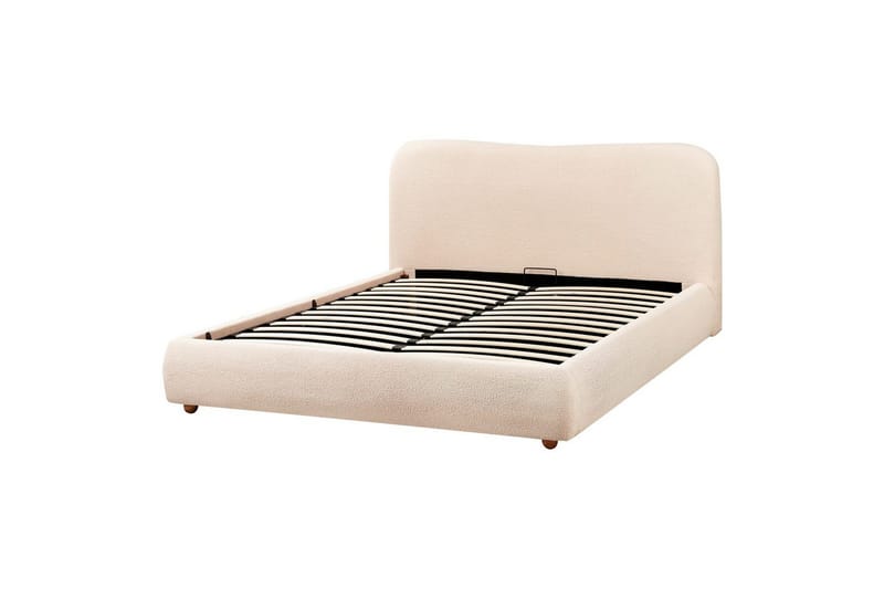 Sänky säilytystilalla Blagnac - Vaaleanbeige/Bouclé, 160x200 cm - Huonekalut - Sänky - Sänkykehikot & sängynrungot