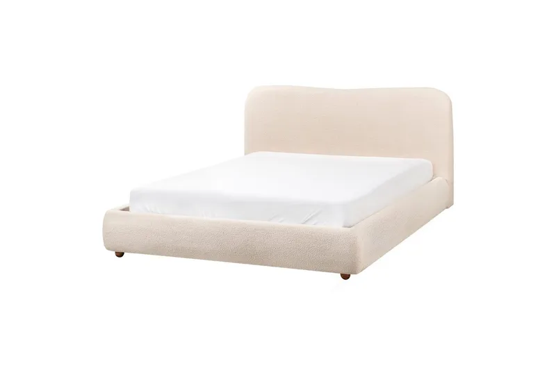Sänky säilytystilalla Blagnac - Vaaleanbeige/Bouclé, 160x200 cm - Huonekalut - Sänky - Sänkykehikot & sängynrungot