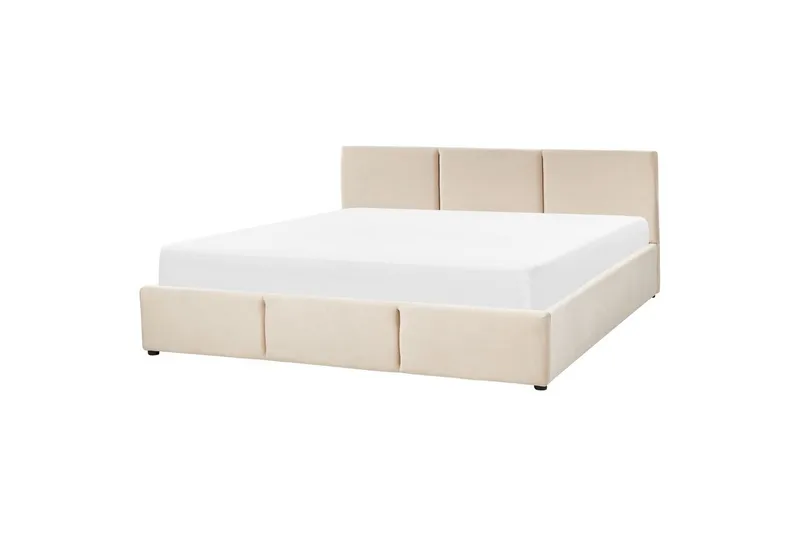 Sänky säilytystilalla Bousse - Beige/Sametti, 180x200 cm - Huonekalut - Sänky - Sänkykehikot & sängynrungot