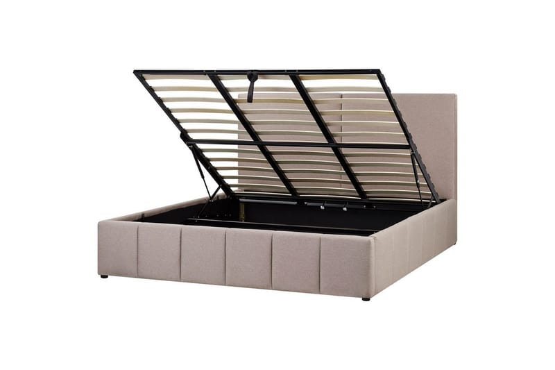 Sänky säilytystilalla Castelnavet - Beige, musta, 180x200 cm - Huonekalut - Sänky - Sänkykehikot & sängynrungot