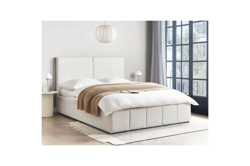 Sänky säilytystilalla Castelnavet - Valkoinen, Musta, 160x200 cm - Huonekalut - Sänky - Sänkykehikot & sängynrungot