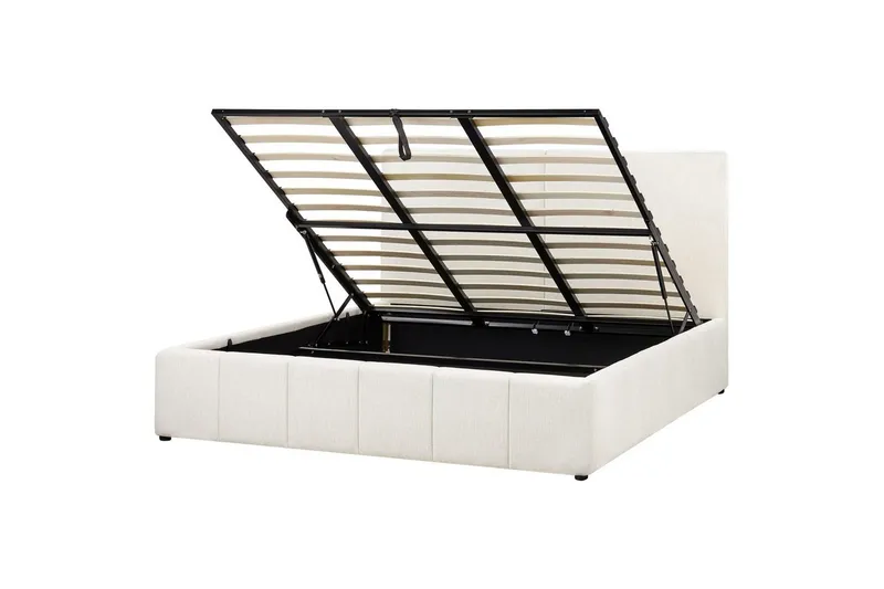 Sänky säilytystilalla Castelnavet, Valkoinen, Musta, 180x200 cm