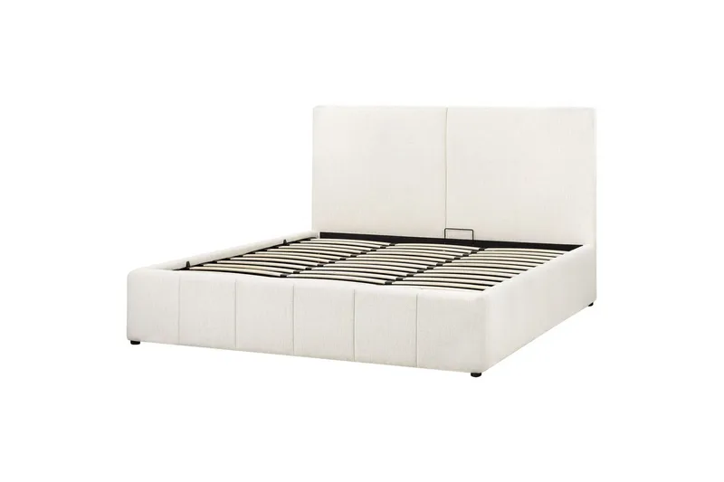 Sänky säilytystilalla Castelnavet - Valkoinen, Musta, 180x200 cm - Huonekalut - Sänky - Sänkykehikot & sängynrungot