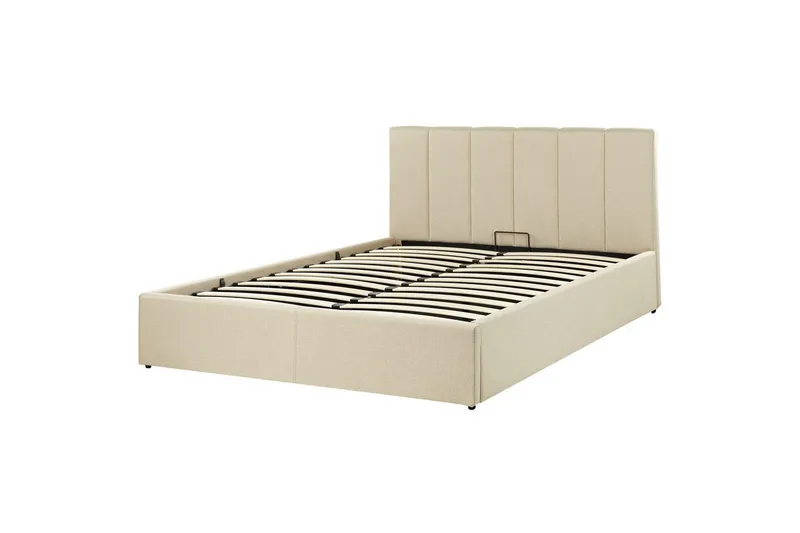 Sänky säilytystilalla Dreux - Beige, musta, 140x200 cm - Huonekalut - Sänky - Sänkykehikot & sängynrungot