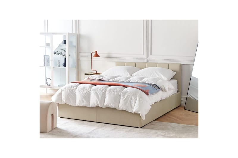 Sänky säilytystilalla Dreux - Beige, musta, 140x200 cm - Huonekalut - Sänky - Sänkykehikot & sängynrungot