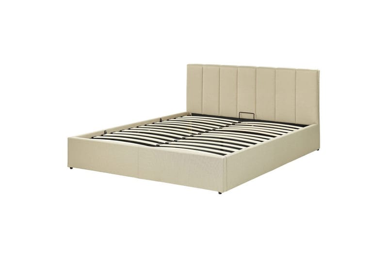 Sänky säilytystilalla Dreux - Beige, musta, 160x200 cm - Huonekalut - Sänky - Sänkykehikot & sängynrungot