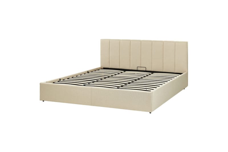 Sänky säilytystilalla Dreux - Beige, musta, 180x200 cm - Huonekalut - Sänky - Sänkykehikot & sängynrungot