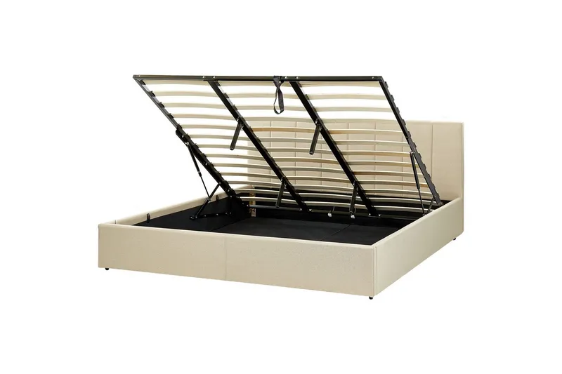 Sänky säilytystilalla Dreux, Beige, musta, 180x200 cm