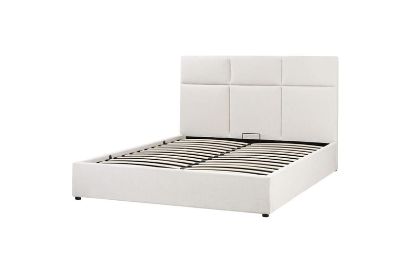 Sänky säilytystilalla Lagord - Luonnonvalkoinen, Musta, 160x200 cm - Huonekalut - Sänky - Sänkykehikot & sängynrungot