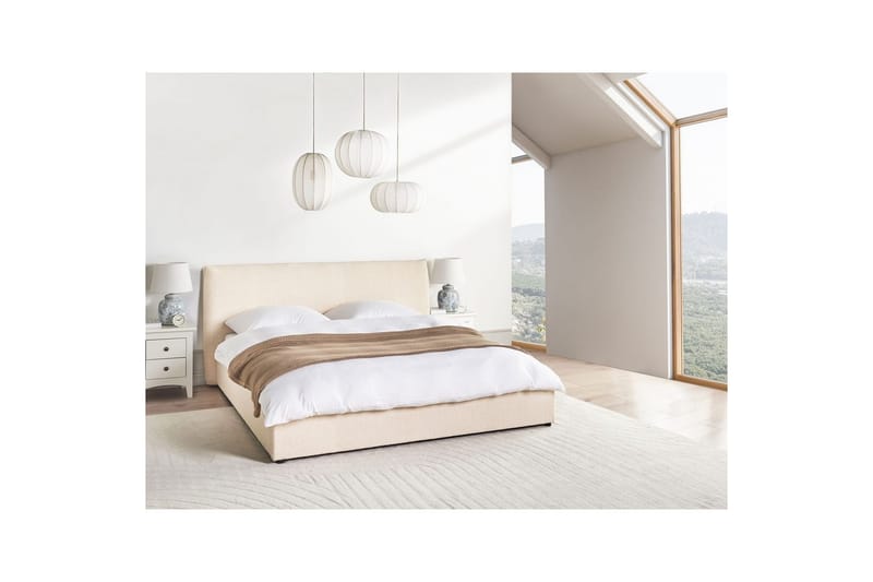 Sänky säilytystilalla Lavaur - Beige/bouclé, Beige/Bouclé, 180x200 cm - Huonekalut - Sänky - Sänkykehikot & sängynrungot