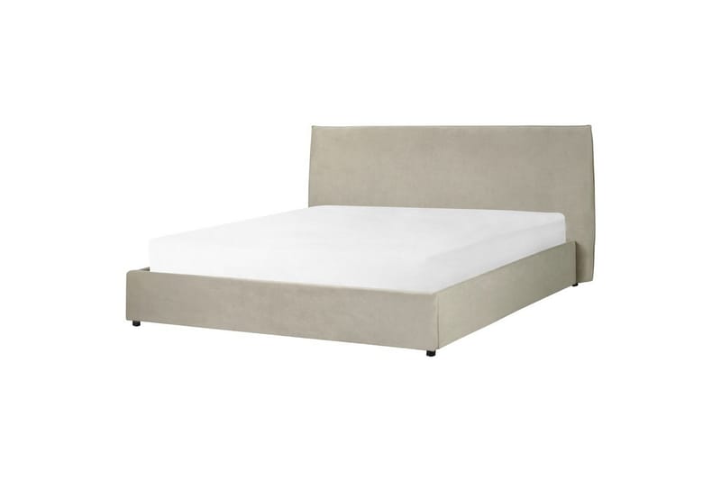 Sänky säilytystilalla Lavaur - Taupe/Sametti, Taupe/sametti, 180x200 cm - Huonekalut - Sänky - Sänkykehikot & sängynrungot