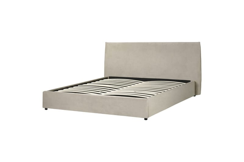 Sänky säilytystilalla Lavaur - Taupe/Sametti, Taupe/sametti, 180x200 cm - Huonekalut - Sänky - Sänkykehikot & sängynrungot