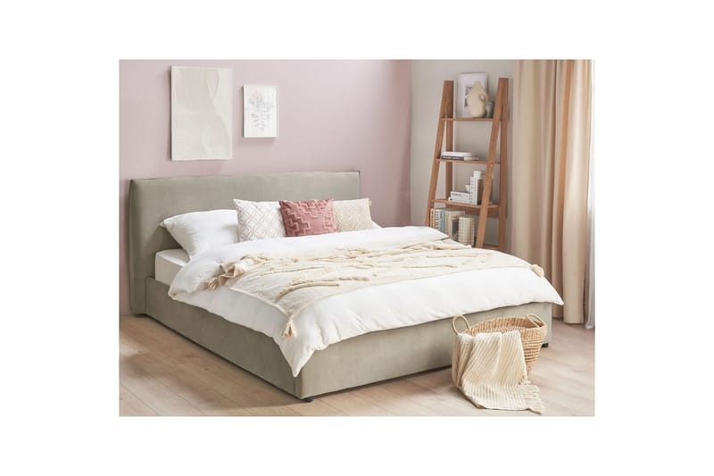 Sänky säilytystilalla Lavaur - Taupe/Sametti, Taupe/sametti, 180x200 cm - Huonekalut - Sänky - Sänkykehikot & sängynrungot