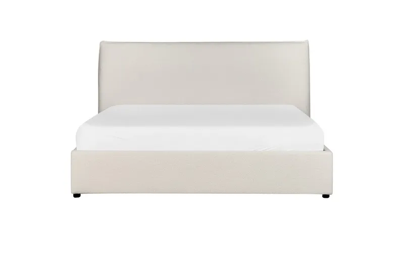 Sänky säilytystilalla Lavaur - Valkoinen/Bouclé, 160x200 cm - Huonekalut - Sänky - Sänkykehikot & sängynrungot