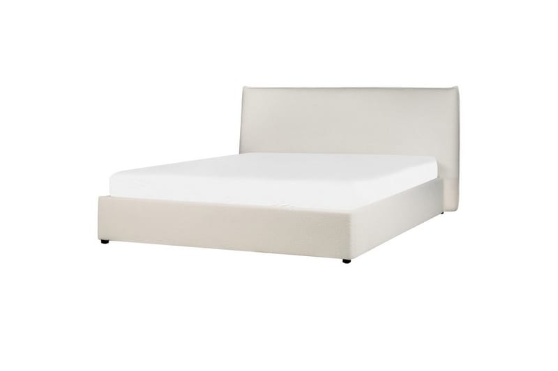 Sänky säilytystilalla Lavaur - Valkoinen/Bouclé, 180x200 cm - Huonekalut - Sänky - Sänkykehikot & sängynrungot