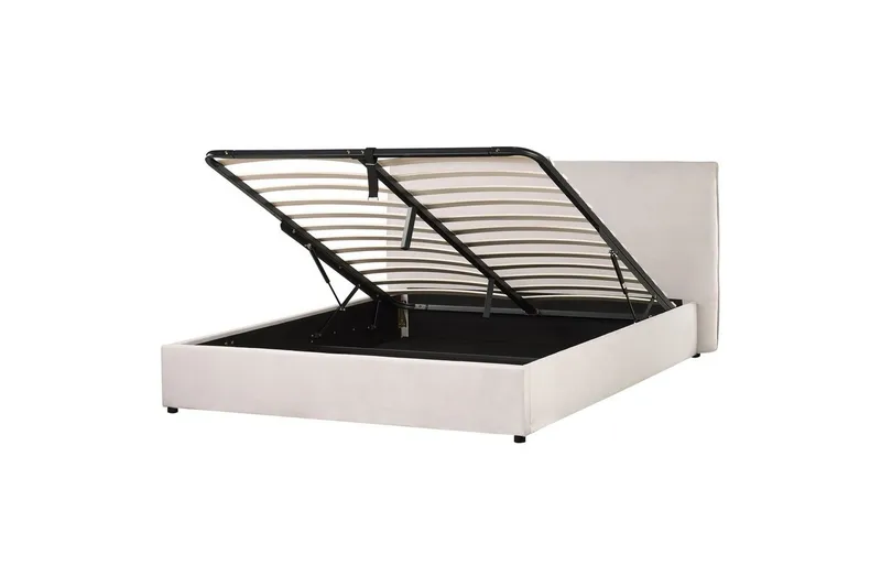 Sänky säilytystilalla Lavaur, Valkoinen/Sametti, 160x200 cm