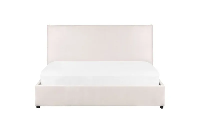 Sänky säilytystilalla Lavaur - Valkoinen/Sametti, 160x200 cm - Huonekalut - Sänky - Sänkykehikot & sängynrungot