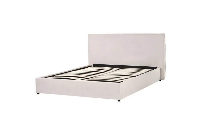 Sänky säilytystilalla Lavaur - Valkoinen/Sametti, 160x200 cm - Huonekalut - Sänky - Sänkykehikot & sängynrungot