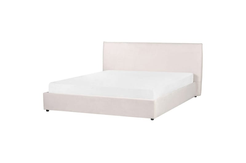 Sänky säilytystilalla Lavaur - Valkoinen/Sametti, 180x200 cm - Huonekalut - Sänky - Sänkykehikot & sängynrungot