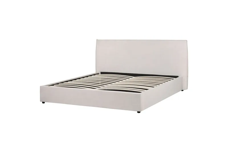 Sänky säilytystilalla Lavaur - Valkoinen/Sametti, 180x200 cm - Huonekalut - Sänky - Sänkykehikot & sängynrungot