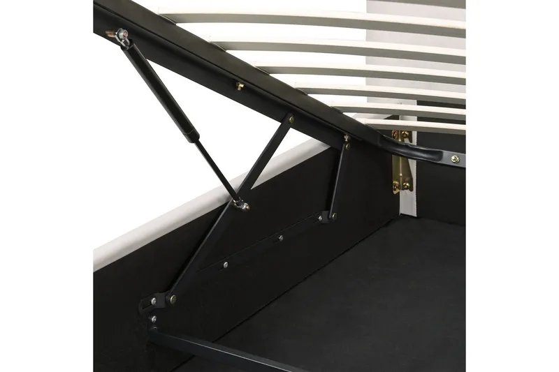 Sänky säilytystilalla Lavaur - Valkoinen/Sametti, 180x200 cm - Huonekalut - Sänky - Sänkykehikot & sängynrungot