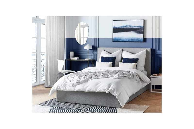 Sänky säilytystilalla Lorient - Harmaa/Polyesteri, Harmaa/polyesteri, 140x200 cm - Huonekalut - Sänky - Sänkykehikot & sängynrungot