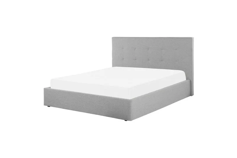 Sänky säilytystilalla Lorient - Harmaa/Polyesteri, Harmaa/polyesteri, 160x200 cm - Huonekalut - Sänky - Sänkykehikot & sängynrungot