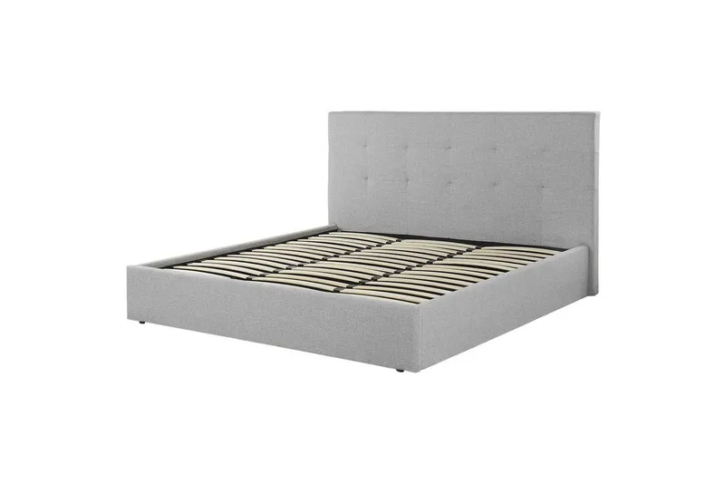 Sänky säilytystilalla Lorient - Harmaa/Polyesteri, Harmaa/polyesteri, 180x200 cm - Huonekalut - Sänky - Sänkykehikot & sängynrungot