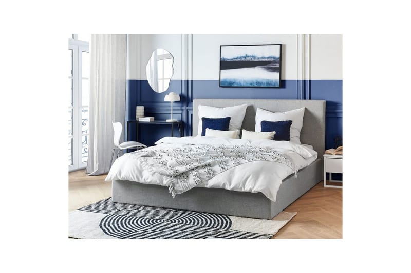 Sänky säilytystilalla Lorient - Harmaa/Polyesteri, Harmaa/polyesteri, 180x200 cm - Huonekalut - Sänky - Sänkykehikot & sängynrungot