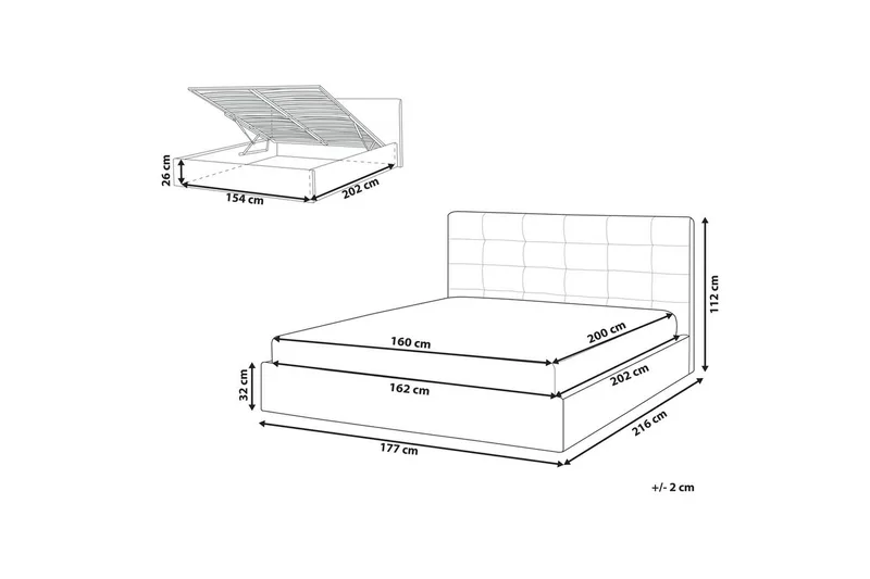 Sänky säilytystilalla Lorient - Harmaa/Sametti, Harmaa/sametti, 160x200 cm - Huonekalut - Sänky - Sänkykehikot & sängynrungot