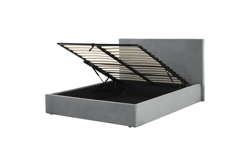 Sänky säilytystilalla Lorient, Harmaa/Sametti, Harmaa/sametti, 160x200 cm