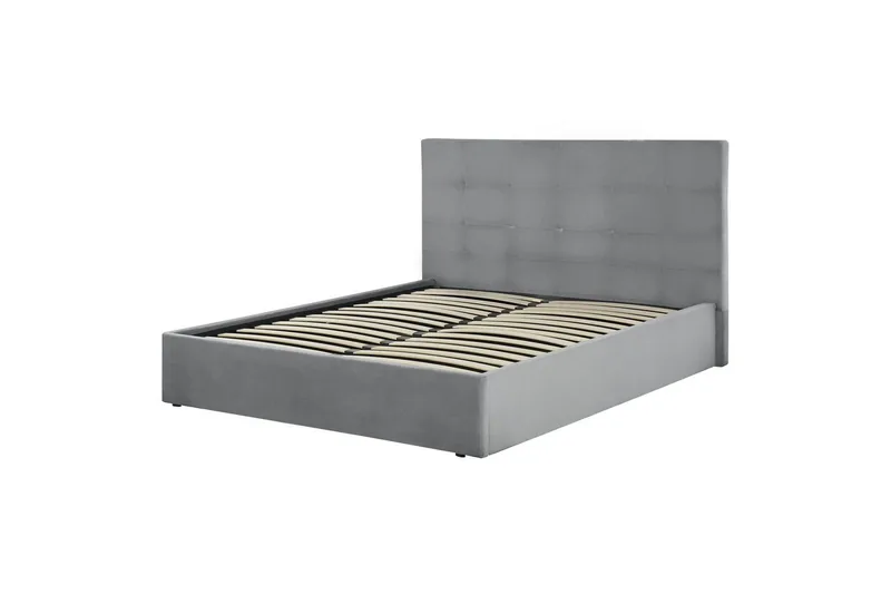 Sänky säilytystilalla Lorient - Harmaa/Sametti, Harmaa/sametti, 160x200 cm - Huonekalut - Sänky - Sänkykehikot & sängynrungot