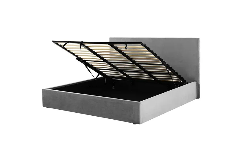 Sänky säilytystilalla Lorient, Harmaa/Sametti, Harmaa/sametti, 180x200 cm