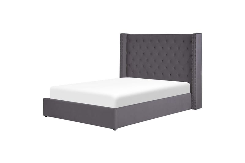 Sänky säilytystilalla Lubbon - Harmaa, Hopea, 140x200 cm - Huonekalut - Sänky - Sänkykehikot & sängynrungot