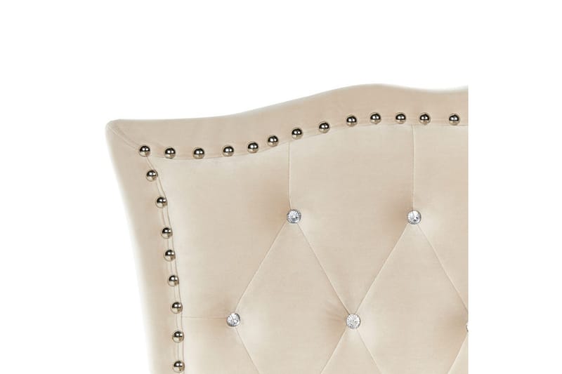 Sänky säilytystilalla Metz - Beige, Hopea/Sametti, Beige, hopea/sametti, 90x200 cm - Huonekalut - Sänky - Sänkykehikot & sängynrungot