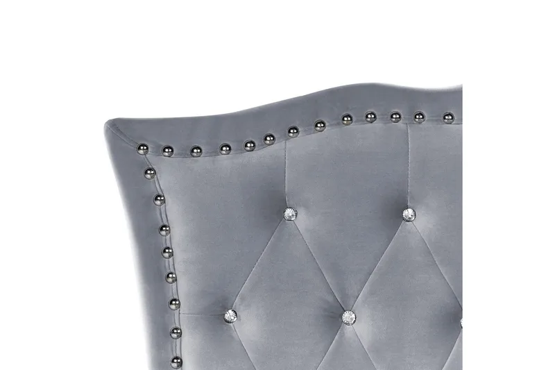 Sänky säilytystilalla Metz - Harmaa, Hopea/Sametti, Harmaa, hopea/sametti, 90x200 cm - Huonekalut - Sänky - Sänkykehikot & sängynrungot